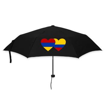 Armenia Colombia Flag Heart - Umbrella (small) - black - Front
