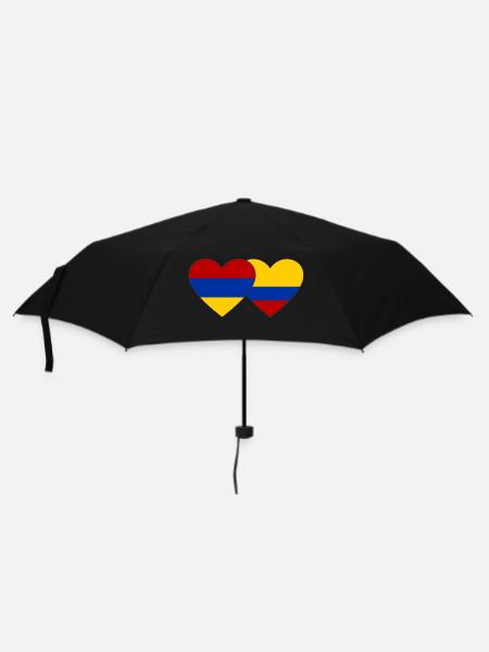 Arménie Colombie Drapeau Coeur - Parapluie standard - noir
