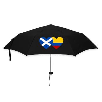 Scotland Colombia Flag Heart - Umbrella (small) - black - Front