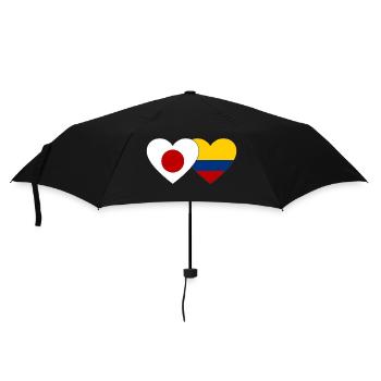 Japan Colombia Flag Heart - Umbrella (small) - black - Front