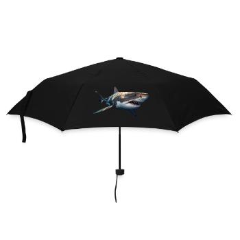 Weißer Hai - Regenschirm (klein) - Schwarz - Vorne