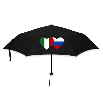 Italie Russie Drapeau Coeur - Parapluie standard - noir - Devant