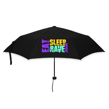 Eat Sleep Rave Repeat Logo Party Music Repeat - Umbrella (small) - black - Front
