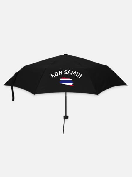 Koh Samui Thailand Flag T-Shirt Curved Design - Umbrella (small) - black