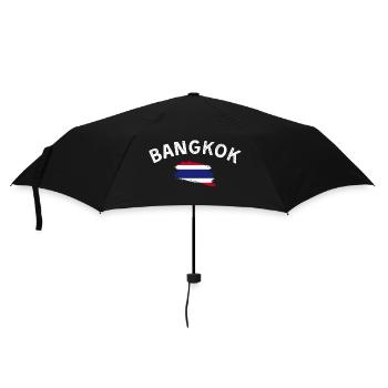 Bangkok Thailand Flagge T-Shirt gebogenes Design - Regenschirm (klein) - Schwarz - Vorne