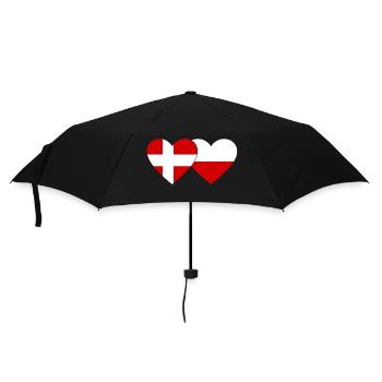 Danemark Pologne Drapeau Coeur - Parapluie standard - noir - Devant