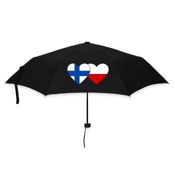Finlande Pologne Drapeau Coeur - Parapluie standard - noir - Devant