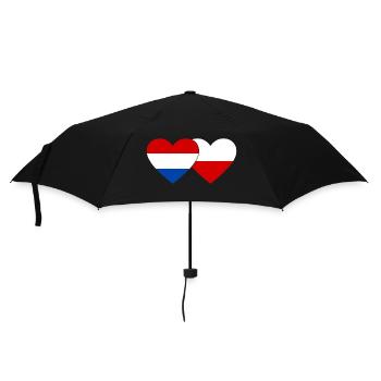 Hollande Pologne Drapeau Coeur - Parapluie standard - noir - Devant