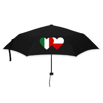 Italie Pologne Drapeau Coeur - Parapluie standard - noir - Devant