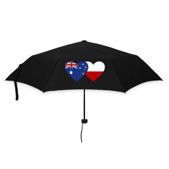 Australia Poland Flag Heart - Umbrella (small) - black - Front