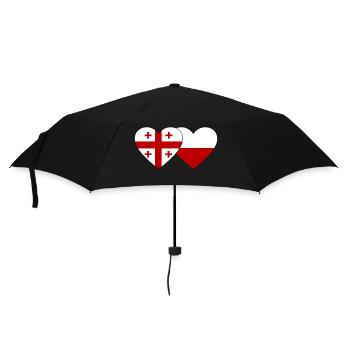 Géorgie Pologne Drapeau Coeur - Parapluie standard - noir - Devant