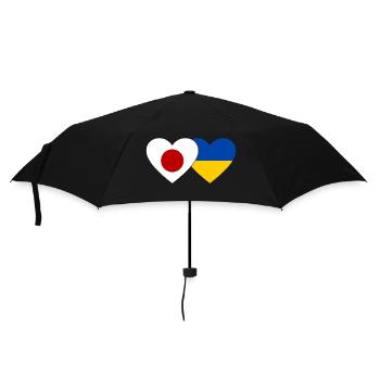 Japon Ukraine Drapeau Coeur - Parapluie standard - noir - Devant