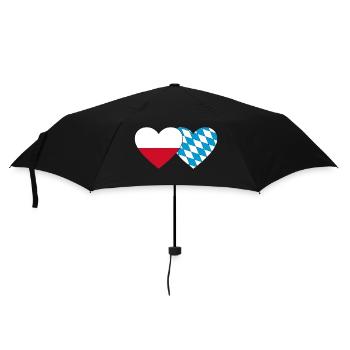 Poland Bavaria Flag Heart - Umbrella (small) - black - Front