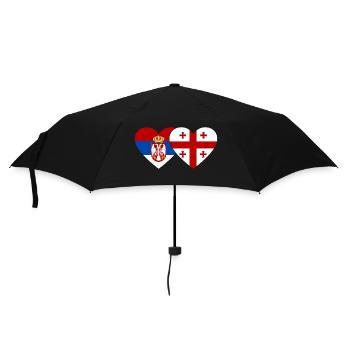 Serbie Géorgie Drapeau Coeur - Parapluie standard - noir - Devant