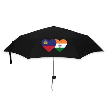 Liechtenstein Indien Flagge - Regenschirm (klein) - Schwarz - Vorne