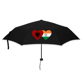 Albanie Inde Drapeau Coeur - Parapluie standard - noir - Devant