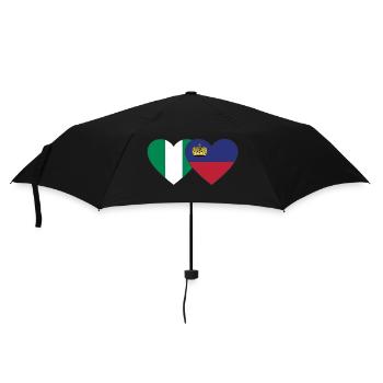 Nigeria Liechtenstein Flagge Herz - Regenschirm (klein) - Schwarz - Vorne