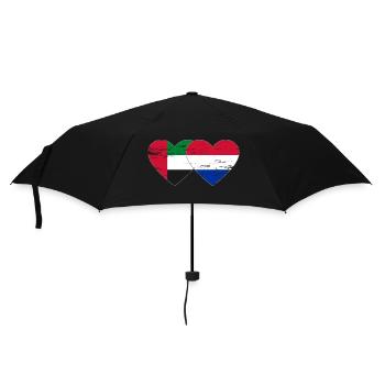 Vereinigte Arabische Emirate Holland Flagge Herz - Regenschirm (klein) - Schwarz - Vorne
