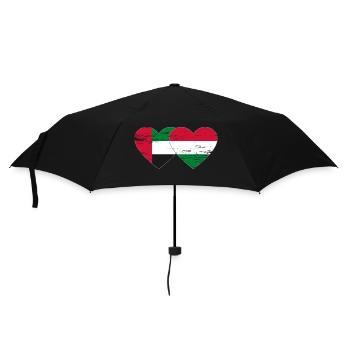 Vereinigte Arabische Emirate Ungarn Herz - Regenschirm (klein) - Schwarz - Vorne