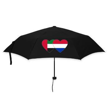 United Arab Emirates Holland Flag Heart - Umbrella (small) - black - Front