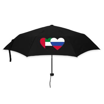 Vereinigte Arabische Emirate Russland Flagge Herz - Regenschirm (klein) - Schwarz - Vorne