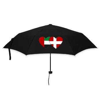 United Arab Emirates Denmark Flag Heart - Umbrella (small) - black - Front