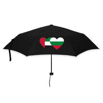 Vereinigte Arabische Emirate Bulgarien Flagge Herz - Regenschirm (klein) - Schwarz - Vorne