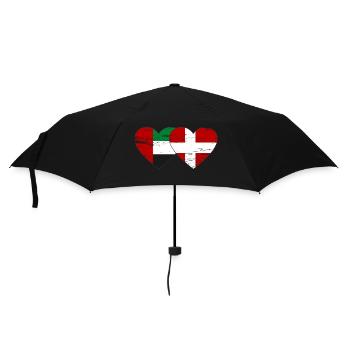 Vereinigte Arabische Emirate Dänemark Flagge Herz - Regenschirm (klein) - Schwarz - Vorne