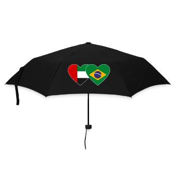 United Arab Emirates Brazil Flag Heart - Umbrella (small) - black - Front