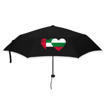 United Arab Emirates Bulgaria Flag Heart - Umbrella (small) - black - Front