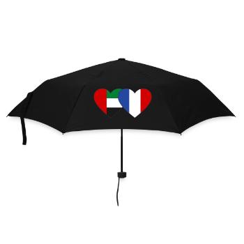 Vereinigte Arabische Emirate Frankreich Flagge - Regenschirm (klein) - Schwarz - Vorne