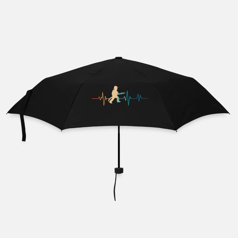 Battement de coeur rétro pompier - Parapluie standard - noir