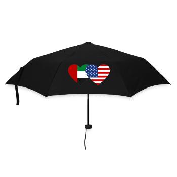 United Arab Emirates USA Flag Heart - Umbrella (small) - black - Front