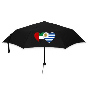 Vereinigte Arabische Emirate Uruguay Flagge Herz - Regenschirm (klein) - Schwarz - Vorne