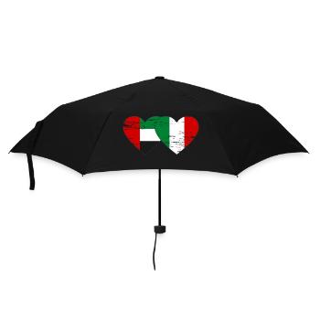 United Arab Emirates Italy Flag Heart - Umbrella (small) - black - Front