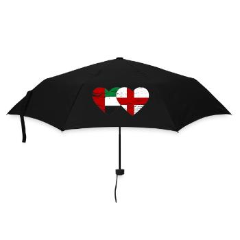 United Arab Emirates England Flag Heart - Umbrella (small) - black - Front