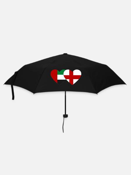 Vereinigte Arabische Emirate England Flagge Herz - Regenschirm (klein) - Schwarz