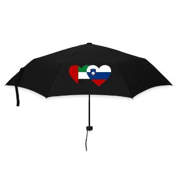 Vereinigte Arabische Emirate Slowenien Flagge Herz - Regenschirm (klein) - Schwarz - Vorne