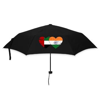 Vereinigte Arabische Emirate Indien Flagge Herz - Regenschirm (klein) - Schwarz - Vorne