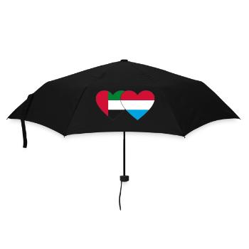 Vereinigte Arabische Emirate Luxemburg Flagge Herz - Regenschirm (klein) - Schwarz - Vorne