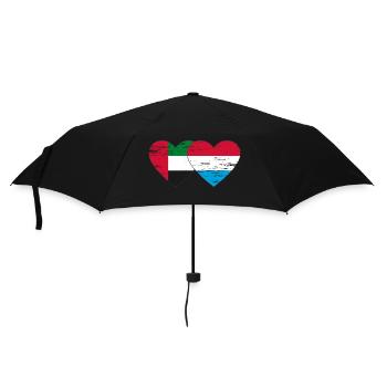 Vereinigte Arabische Emirate Luxemburg Flagge Herz - Regenschirm (klein) - Schwarz - Vorne