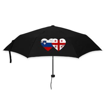 Slovénie Drapeau de la Géorgie coeur utilisé - Parapluie standard - noir - Devant