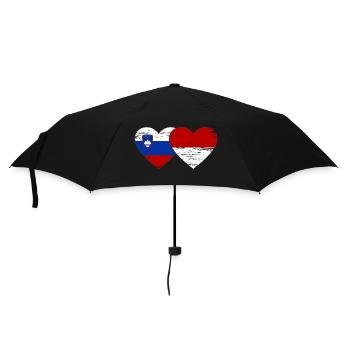 Slovenia Indonesia Flag Heart used - Umbrella (small) - black - Front