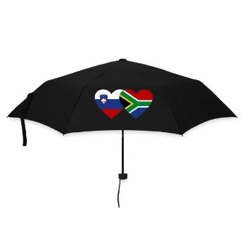 Slovenia South Africa Flag Heart - Umbrella (small) - black - Front