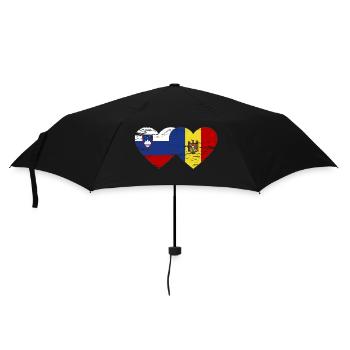 Slowenien Moldau Flagge Herz used - Regenschirm (klein) - Schwarz - Vorne