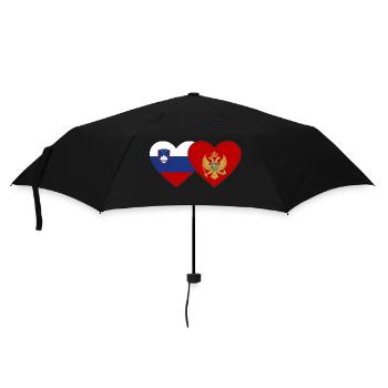 Slovenia Montenegro Flag Heart - Umbrella (small) - black - Front