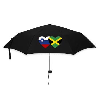 Slowenien Jamaika Flagge Herz - Regenschirm (klein) - Schwarz - Vorne