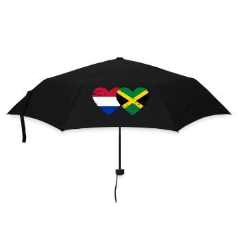 Hollande Jamaïque drapeau coeur utilisé - Parapluie standard - noir - Devant