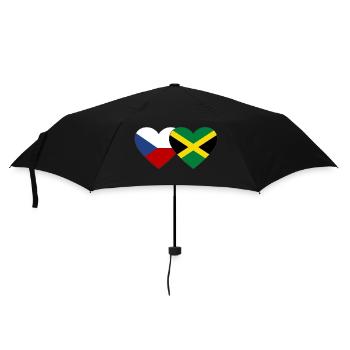 Tschechien Jamaika Flagge Herz - Regenschirm (klein) - Schwarz - Vorne