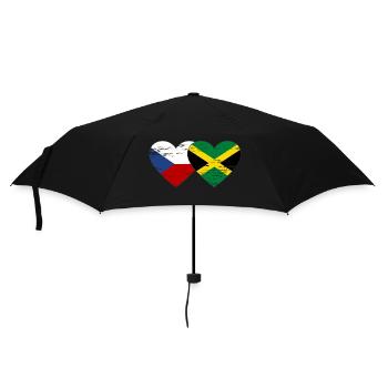 Tschechien Jamaika Flagge Herz used - Regenschirm (klein) - Schwarz - Vorne